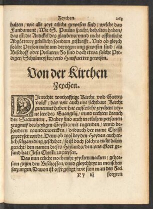 Von der Kirchen Zeychen.