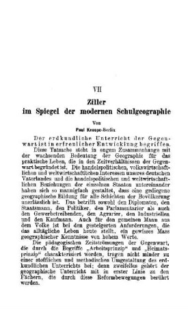 Ziller im Spiegel der modernen Schulgeographie