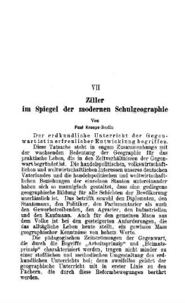 Ziller im Spiegel der modernen Schulgeographie