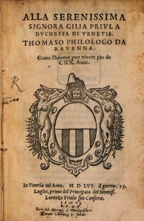 Come l'huomo puo vivere piu de CXX anni