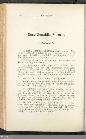 Neue Zeuxidia Formen