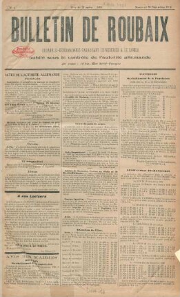 1916: Bulletin de Roubaix