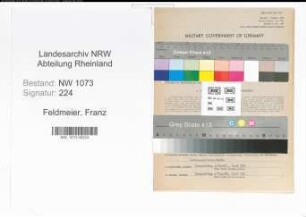 Entnazifizierung Franz Feldmeier , geb. 10.12.1901 (Zimmerer)
