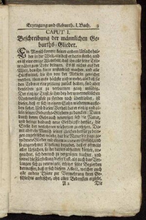 Caput I. Beschreibung der männlichen Geburths-Glieder.