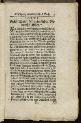 Caput I. Beschreibung der männlichen Geburths-Glieder.