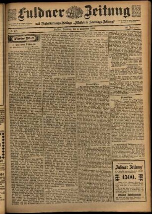 Vierte Ausgabe vom Samstag, den 02. Dezember 1899.