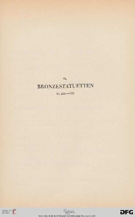 VI. Bronzestatuetten (Nr. 296-309)