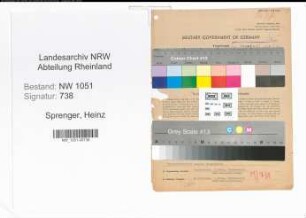Entnazifizierung Heinz Sprenger , geb. 15.10.1912 (Bauingenieur)