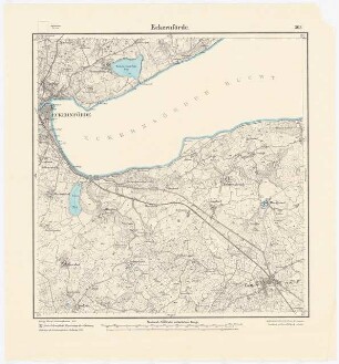 Messtischkarte, Teilblatt 303 von Eckernförde. Zum Projekt gehörend: Hermann Jansen, Bebauungsplan Eckernförde: Karte 1:25000