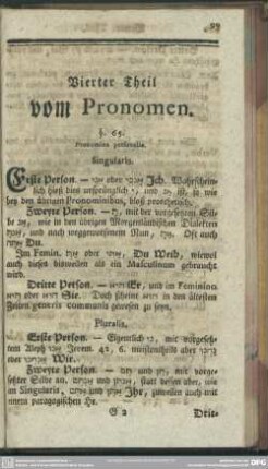 Vierter Theil vom Pronomen
