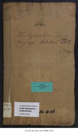 Bestätigung der Statuten der Stadt Rudolstadt