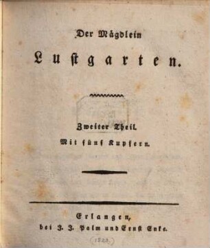 Der Mägdlein Lustgarten, 2