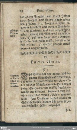 IV. Pulvis vitalis