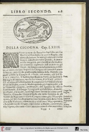 Cap. LXIIII. Della Cicogna