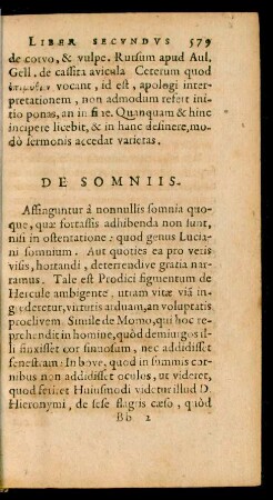 De Somniis.