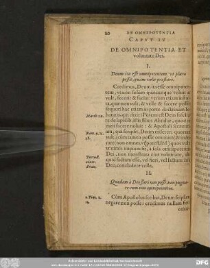 Caput IV De Omnipotentia Et volkuntate Dei.