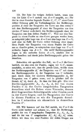 Die Berührungspunkte der Tangenten der Curve aus einem ihrer Punkte.