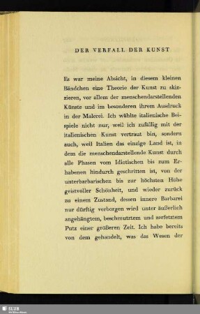 Der Verfall Der Kunst
