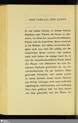 Der Verfall Der Kunst