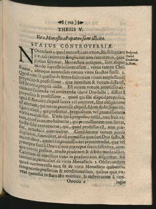 Thesis V. Vota Monastica Papatus sunt illicita.