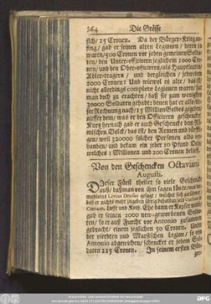 Von den Geschencken Octaviani Augusti.