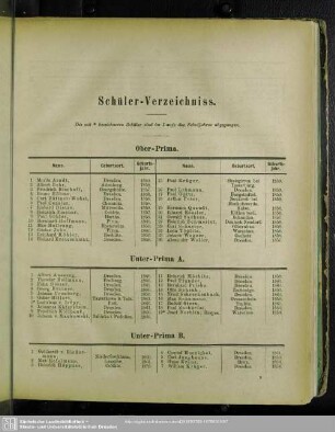 Schüler-Verzeichniss