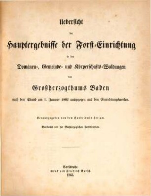 Beiträge zur Statistik der inneren Verwaltung des Grossherzogthums Baden. 19. 1865