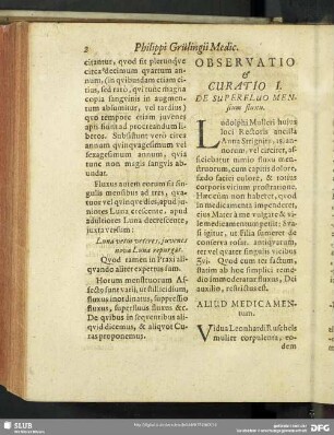 Observatio & Curatio I. - Observatio & Curatio L.