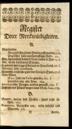 Register Derer Merckwürdigkeiten