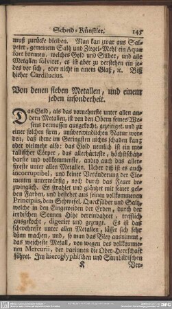 Von denen Metallen, und einem jeden insonderheit