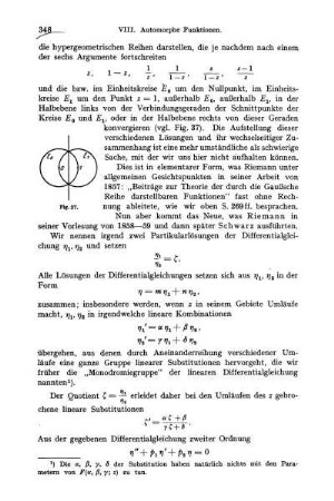 Übergang zu den Gruppen linearer Substitutionen.