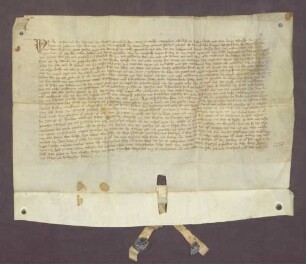 Die Stadt Selz schließt mit dem Kloster Selz einen Vertrag über das gegenseitige Verhältniss; unter den Bürgen als Herr der Stadt der Markgraf von Baden