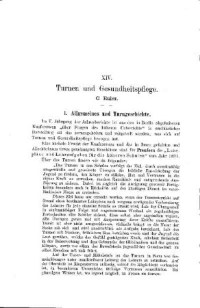 Turnen und Gesundheitspflege