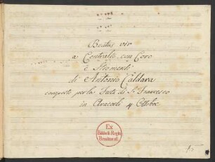 Beatus vir; Contra-A, Coro, orch; D-Dur