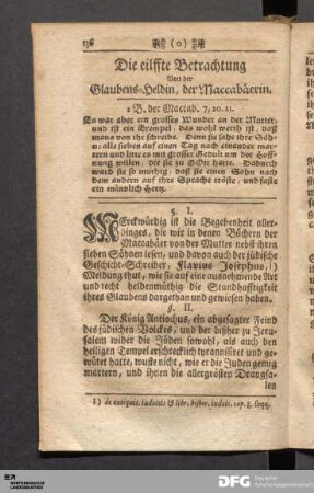 Die eilffte Betrachtung Von der Glaubens-Heldin, der Maccabäerin