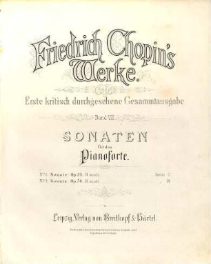 Friedrich Chopin's Werke, 8. Sonaten für das Pianoforte