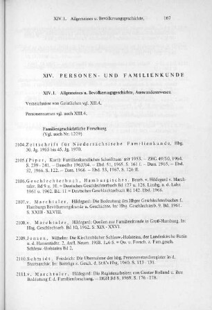 XIV. Personen- und Familienkunde