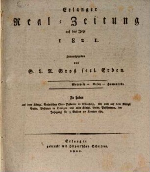 Erlanger Real-Zeitung. 1821