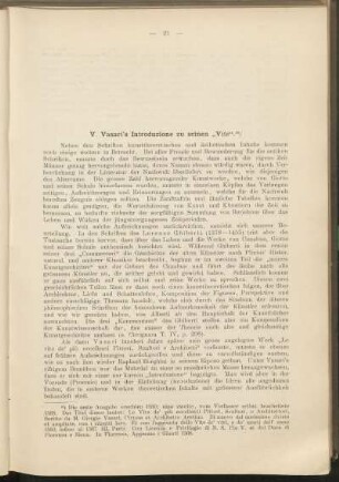 V. Vasari's Introduzione zu seinen ,,Vite".