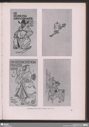Gestaltung verschiedener Buchumschläge für den Insel-Verlag