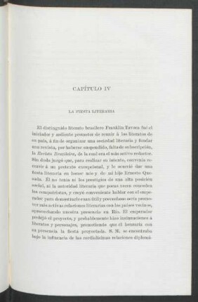 Capítulo IV - La fiesta literaria