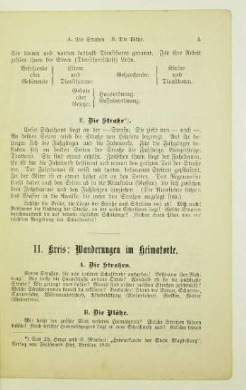 II. Kreis: Wanderungen im Heimatorte