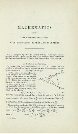 Mathematics from the educational times. [4414. - 4500.]