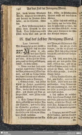 IX. Auf das Fest der Reinigung Mariä