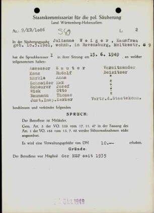 Weiger, Julianne