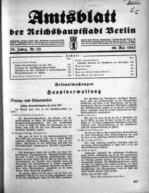 1937,22: Nr. 22, 30. Mai 1937