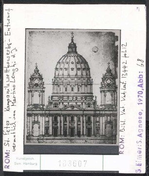 Rom, St. Peter: Wettbewerbsentwurf für Kampanile, verm. von Martino Longhi d. J. Rom, Bibl. Vat., Vat. lat. 13442, fol. 12