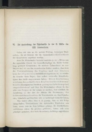 VI. Die Ausbreitung der Diphtheritis in der II. Hälfte des XIX. Jahrhunderts.