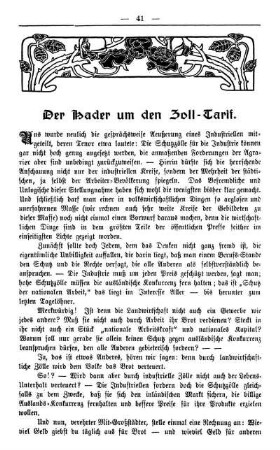Der Hader um den Zoll-Tarif