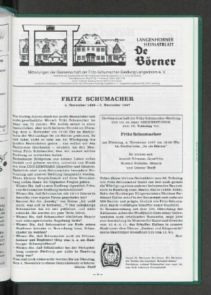 Fritz Schumacher 4. November 1869 - 5. November 1947